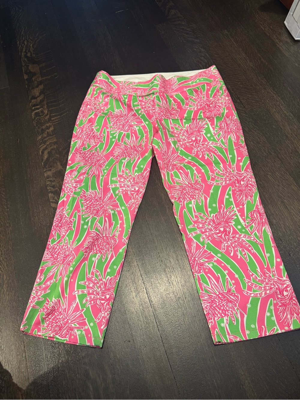Lilly Pulitzer Pink, green, and white with Tiger Fish